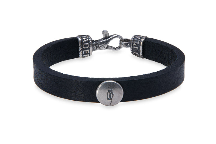 Leather bracelet with silver stamp