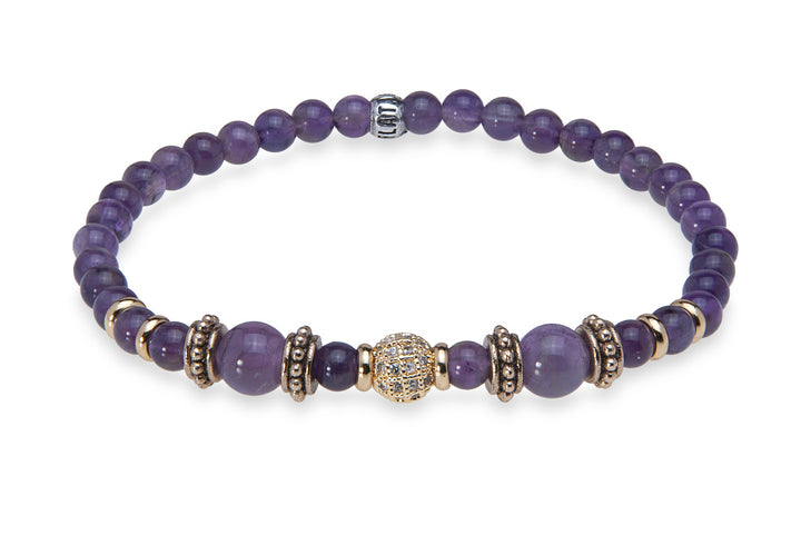 Alime-Armband aus Bronze, Amethyst und Zirkon