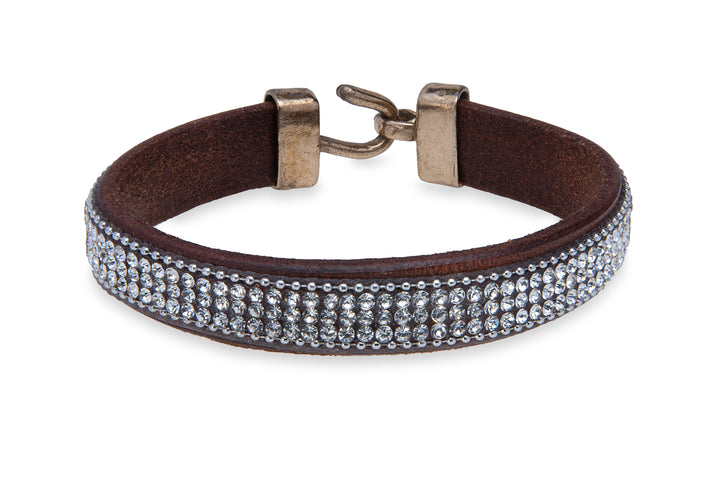 Lederarmband mit Silberbesatz