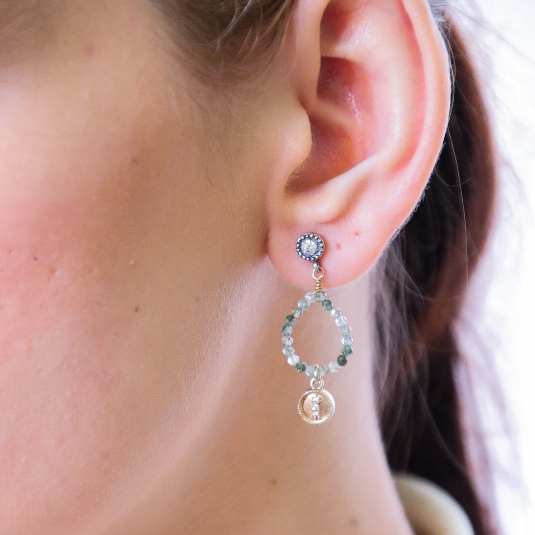 925 Silver Earrings with Blue Natural Stones