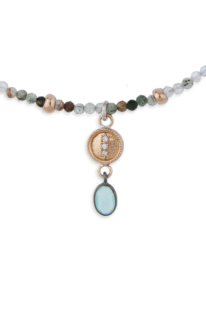 925 Silver Necklace with Blue Natural Stones