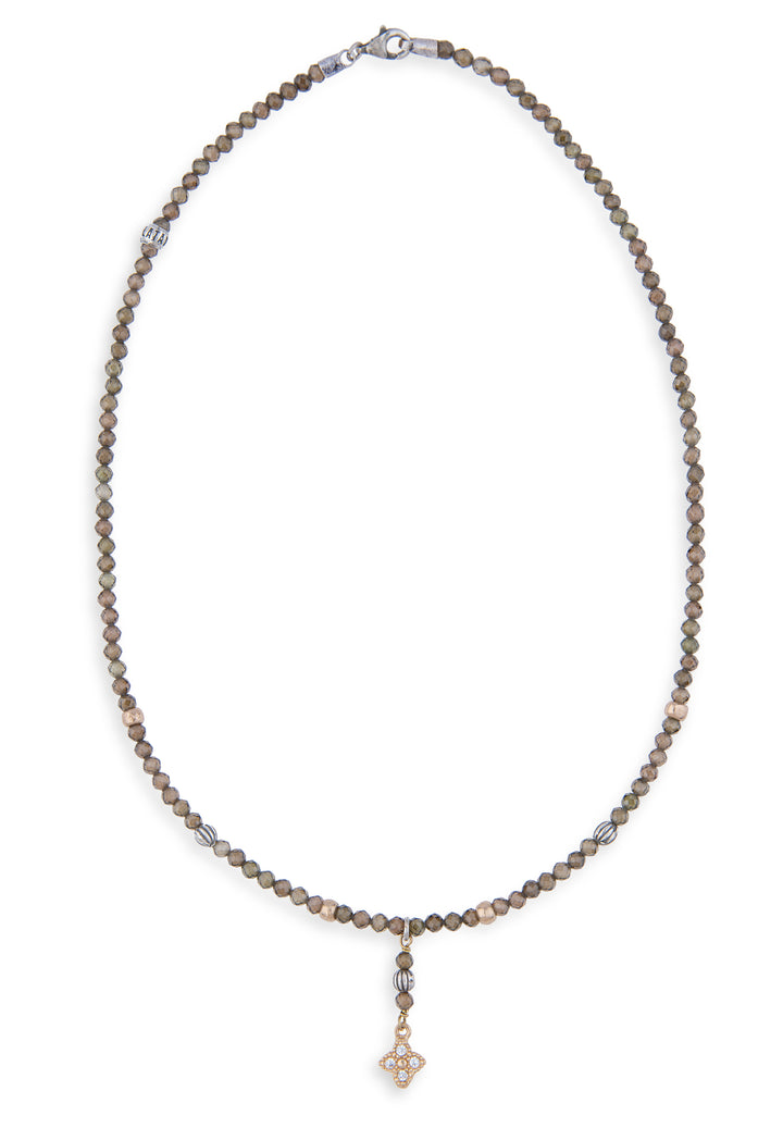 925 Silver Necklace with Brown Natural Stones