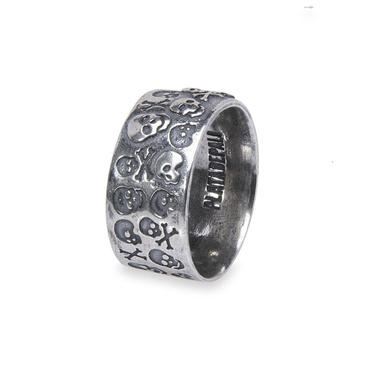 Anillo de Plata 925 con grabados de calavera 1