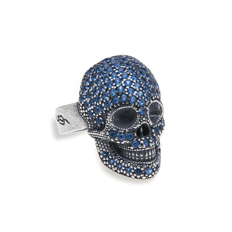 Anillo Unisex Calavera Blue en Plata 925 1