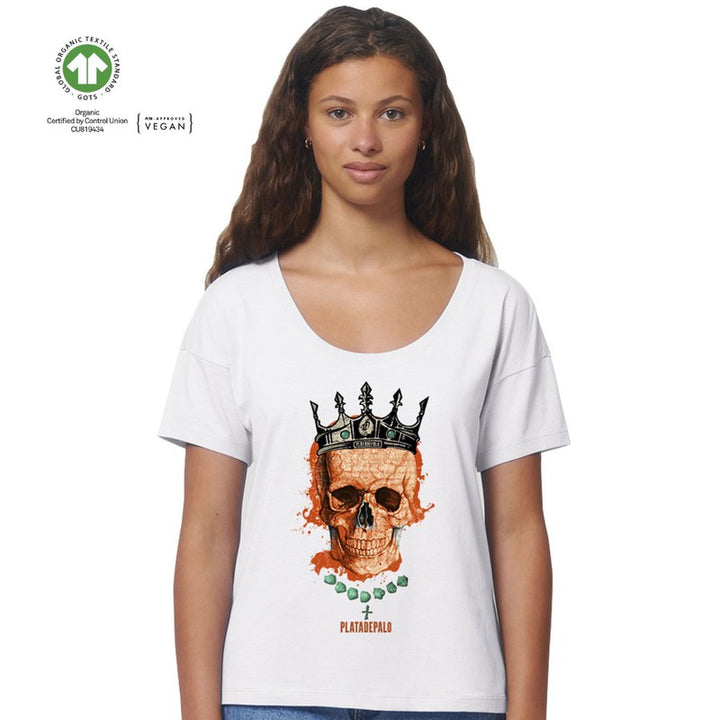 Camiseta Reina Naranja Blanco 1