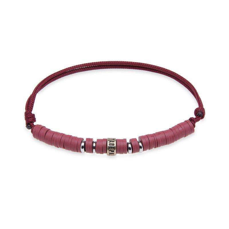 Pulsera ajustable de nylon granate 1