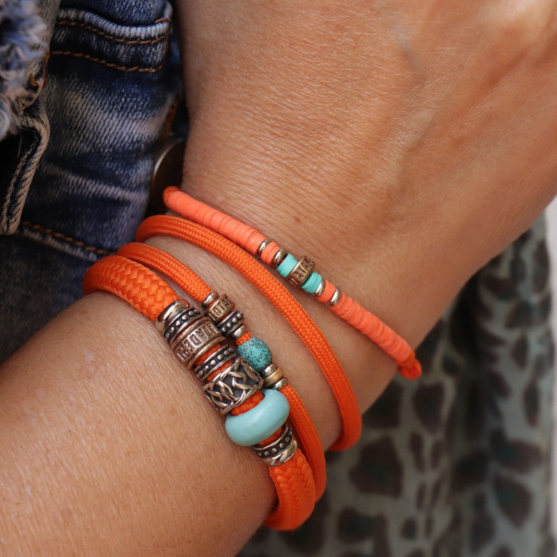 Pulsera ajustable de nylon naranja 2