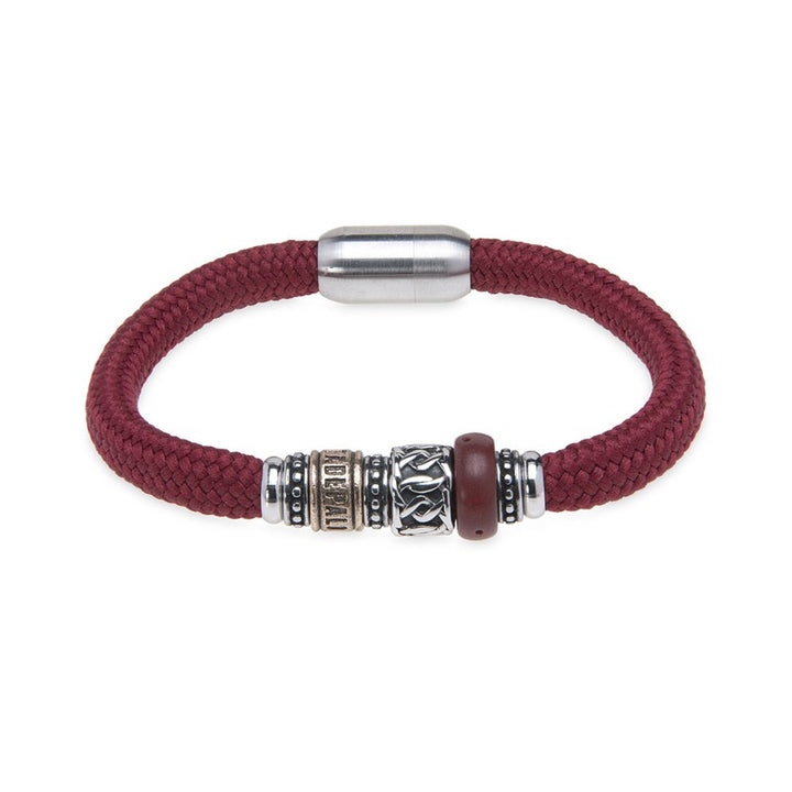 Pulsera de nylon granate 1