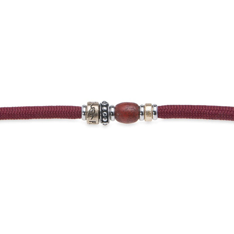 Pulsera doble de nylon granate 3