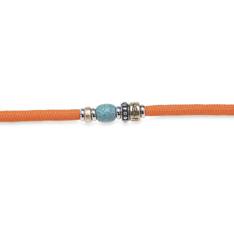 Pulsera doble de nylon naranja 3