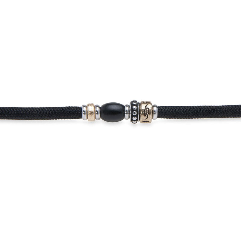 Pulsera doble de nylon negro 3