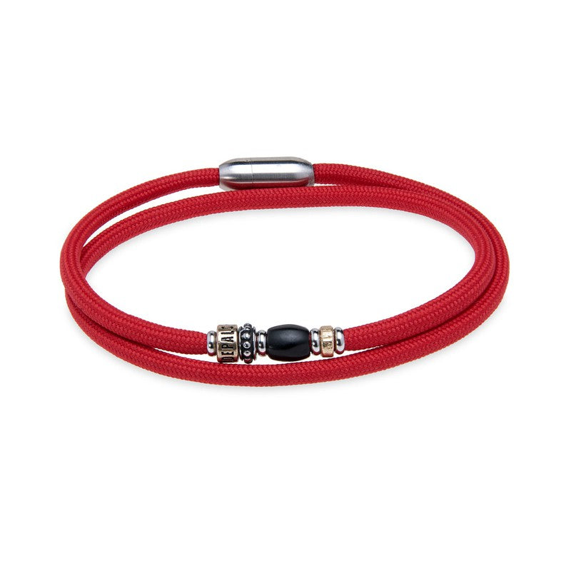 Pulsera doble de nylon rojo 1