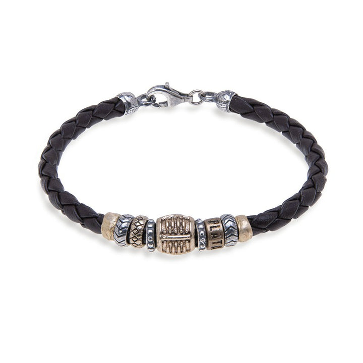 Pulsera Hombre ADUR de cuero trenzado 1