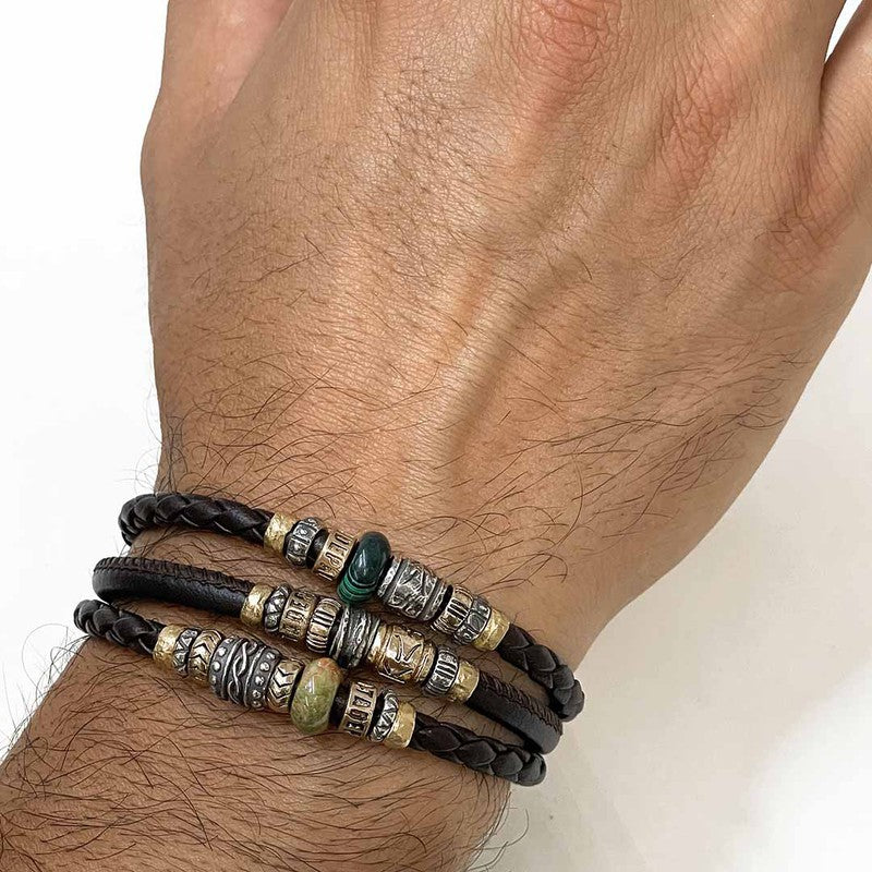 Pulsera Hombre AKURI de cuero trenzado 3