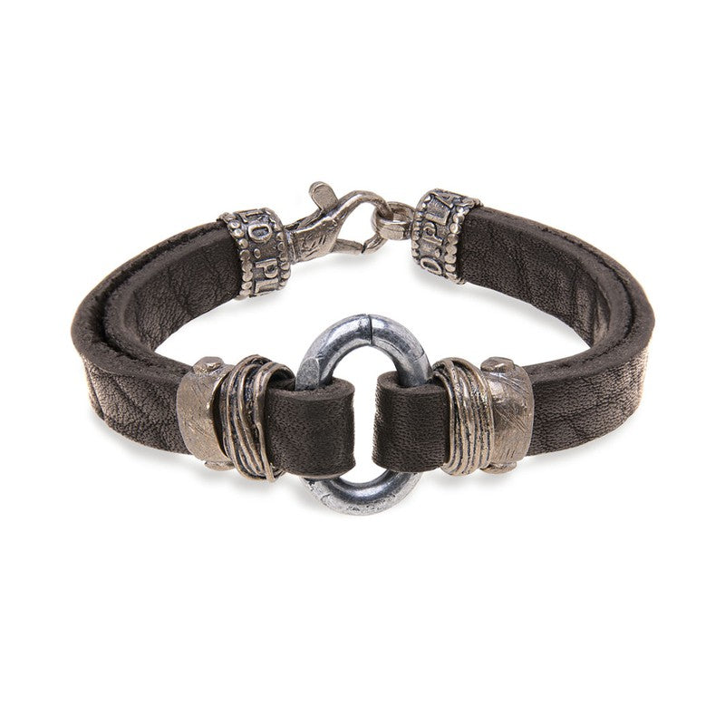 Pulsera Hombre DOPO de cuero plano 1