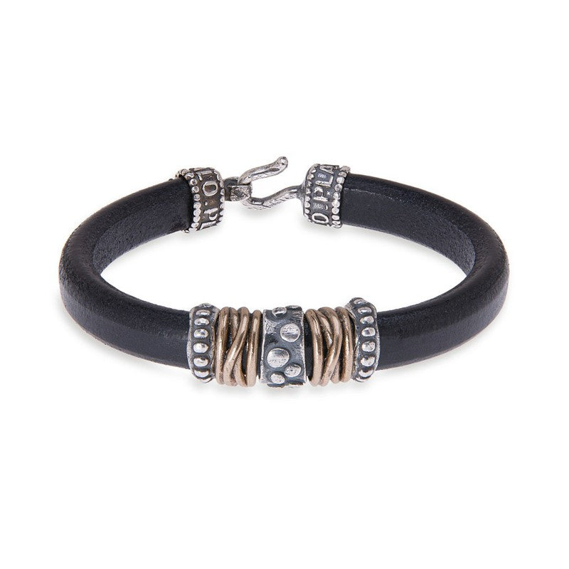 Pulsera Hombre Stud de cuero 1