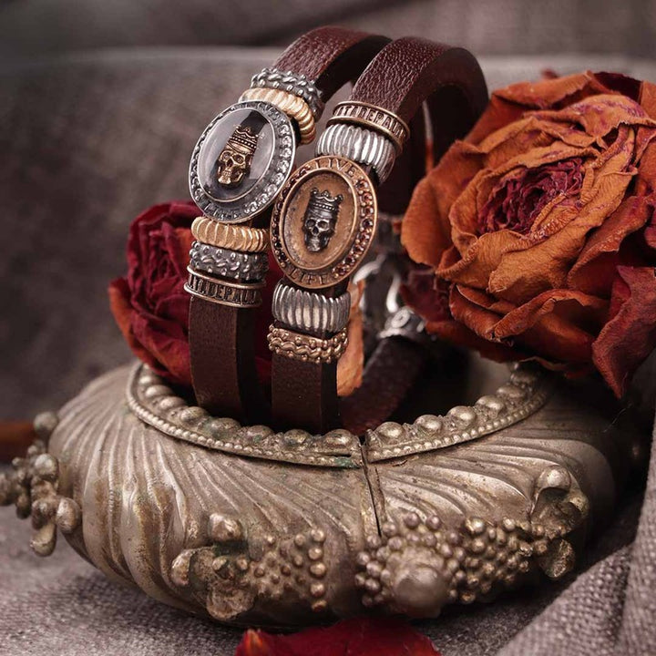 Pulsera Unisex Calavera Neli en piel 3