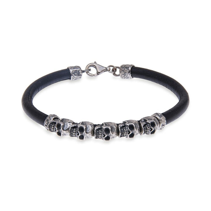 Pulsera Unisex Calavera Riesco de cuero 1