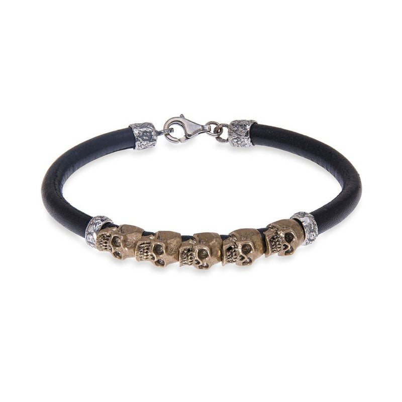 Pulsera Unisex Calavera Ringnes de cuero 1