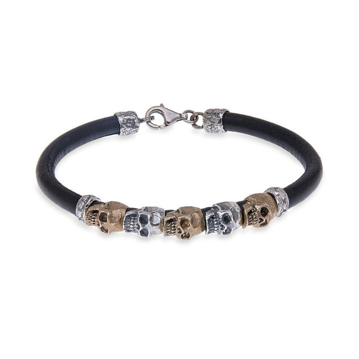 Pulsera Unisex Calavera Skye de cuero 1