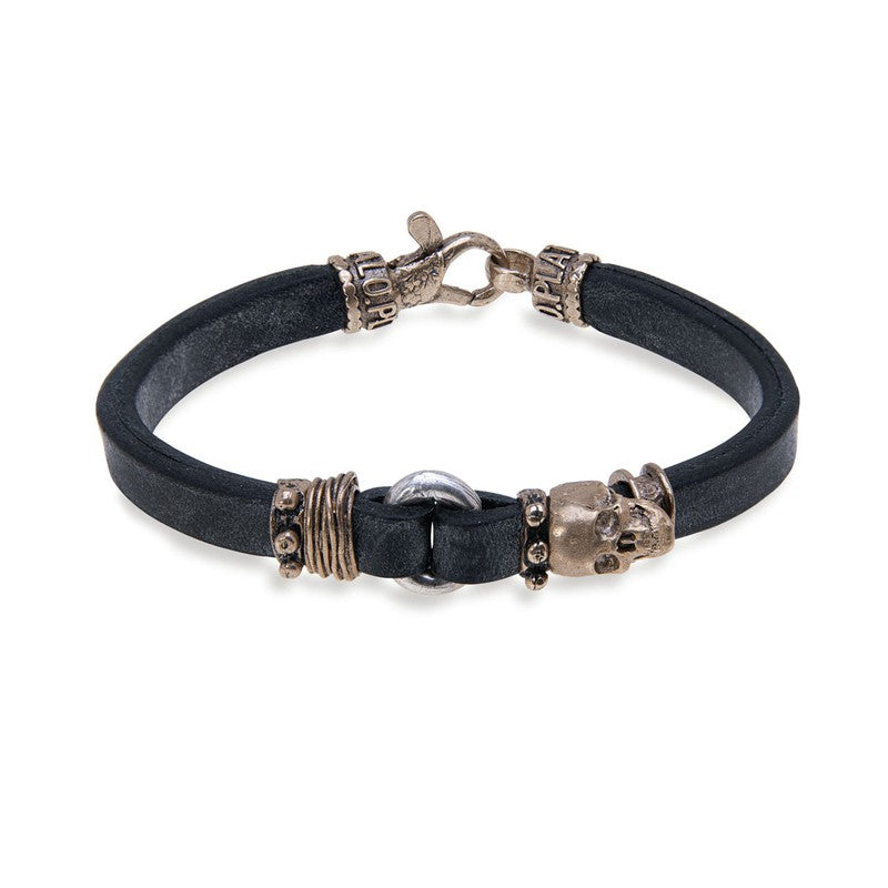 Pulsera Unisex Calavera Oprum de cuero 1