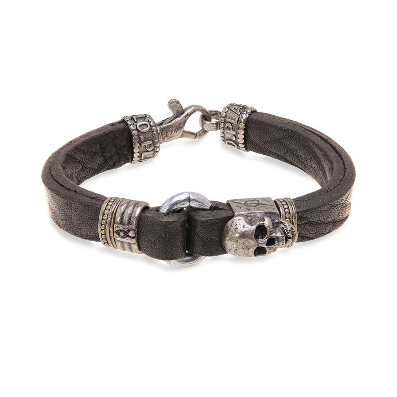 Pulsera Unisex Calavera Orgui de cuero 1