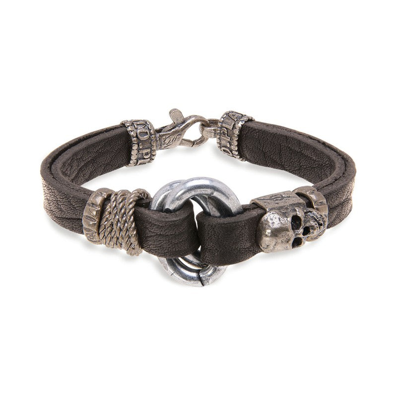 Pulsera Unisex Calavera Ormus de cuero 1