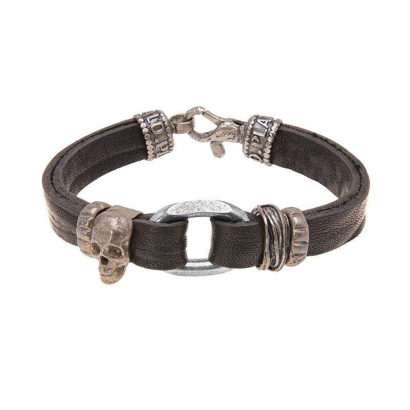 Pulsera Unisex Calavera Sarcos de cuero 1