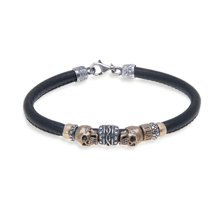 Pulsera Unisex Calavera Uros de cuero 1