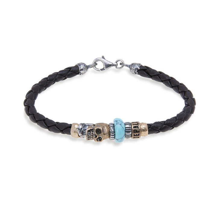 Pulsera Unisex Calavera Usor de cuero 1